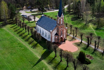 church with historic roof
