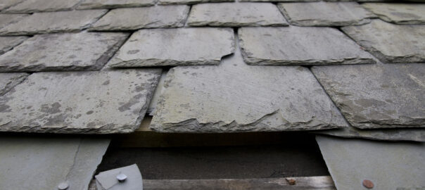 broken and fallen slate